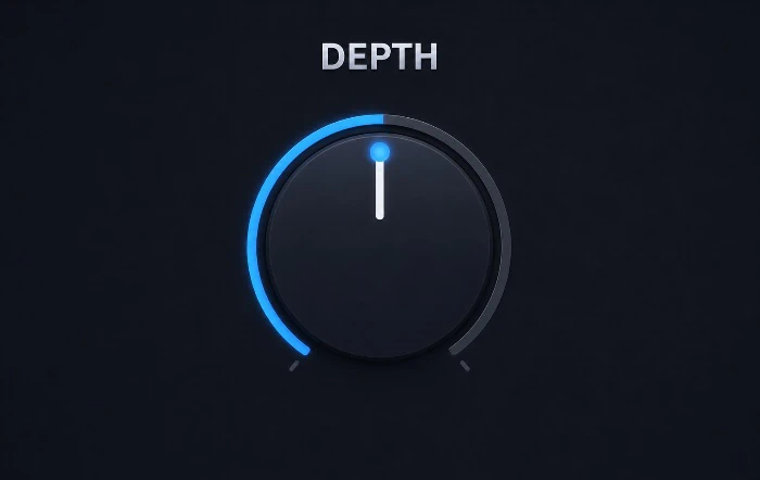Close-up of Torn’s Depth knob